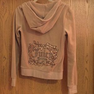 Juicy Couture tan velvet zip up! Like new!